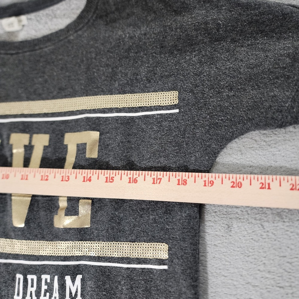 Live Love Dream Top Women's Size Small Gray with Metallic Gold Accents - Picture 5 of 8